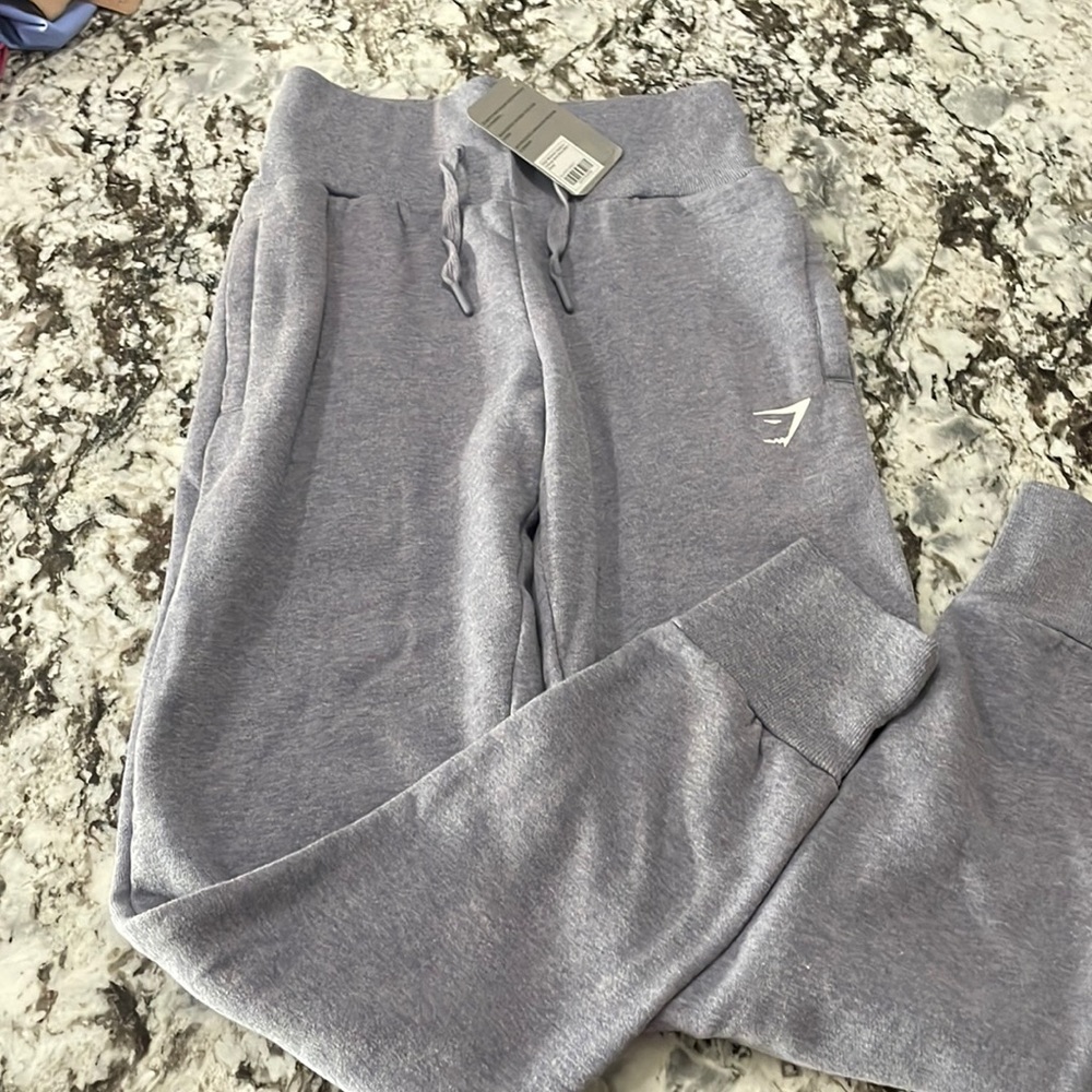 Gymshark high waisted joggers intense steel blue mark small new!!